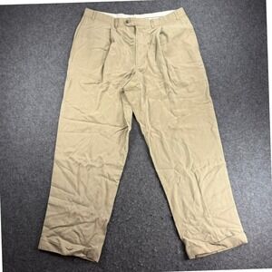 Ralph Lauren Mens Dress Pants 36x28 Pleated Khaki Beige Vintage Canada Made Y2K